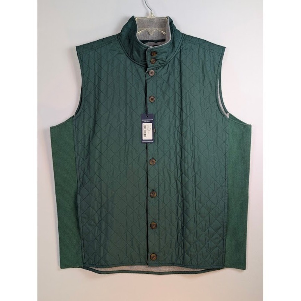 NEW Fairway & Greene McCallan BF Vest Mens L Hunter Green Quilted Cashmere Blend